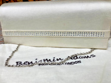 Handtasche Brauttasche Clutch Benjamin Adams Satin Elfenbein Glitzer 