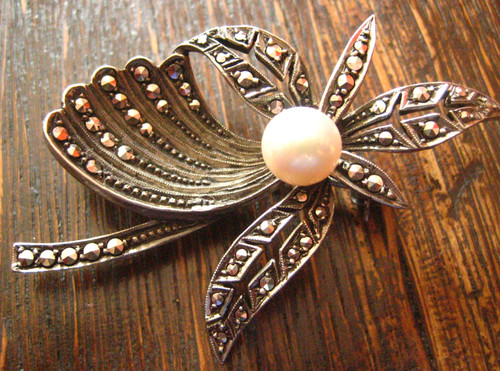 Art deco markasit brosche - art,