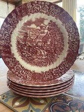 6 Royal Tudor Speiseteller rot, Durchmesser ca. 24,5cm, 