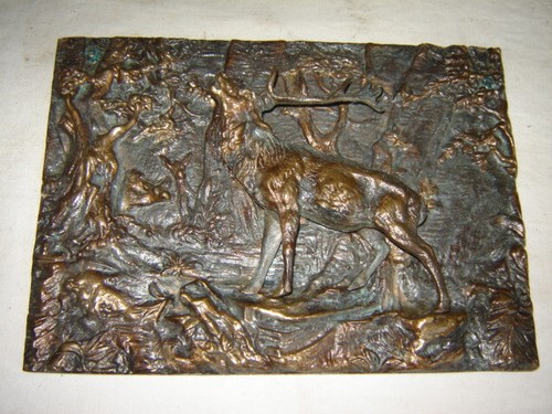 Alte bronze wandplatte - alte,