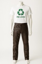 Braune Lederjeans  Herren Gr 46 ca W30 L32  Biker Schnür Lederhose