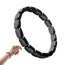 Hämatit-Armband für Männer, natürlicher Kraftstein, verstellbar, elastisch,