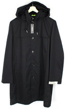 Diesel J-Haruo Mantel Herren XL Abnehmbare Kapuze Taschen Futter Geknöpft Black