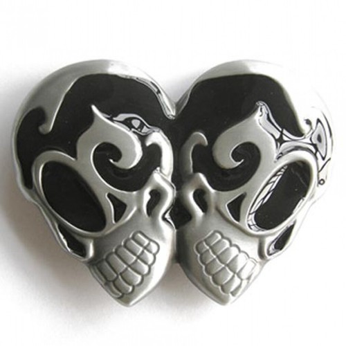 Buckle twin skull totenkopf - buckle, skull,