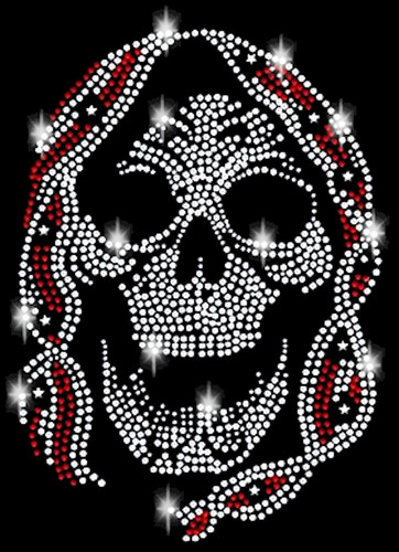 Strass totenkopf skull - xl,