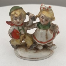 Antike Porzellan Figur Mädchen & Junge , Pärchen Vintage alt ca. 6,0 x 6,0 cm