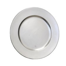 6x Platzteller Teller Unterteller Deko Teller Silber  für Hochzeit & Event 33cm