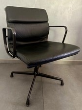 Vitra Charles Eames EA 208 Alu-Chair Aluminium Chair SoftPad Leder schwarz