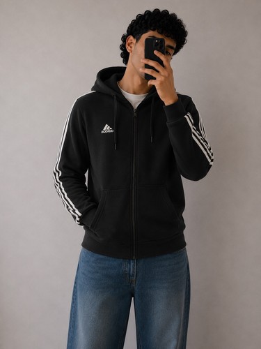 Adidas zip hoodie - zip, schwarz