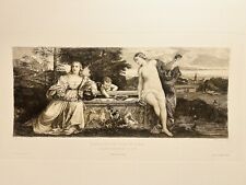 TIZIAN GALERIE BORGHESE ZU ROM Antiquarische Stahlstich Radierung 1868 GRAVURE