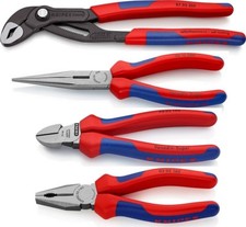 KNIPEX Zangensatz 4-teilig Zange Cobra Kombizange Seitenschneider Zangenset Satz