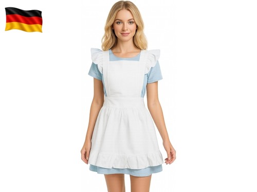 Weiße schürze mit rüschen - schürze,