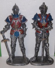 2 dekorative Ritter Figuren 50 cm Figur Standfigur silberfarben Ritterfigur