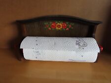 Küchentuch-Abroller Küchenrollenhalter braun mit rotem Halter u. 3 Blumen Emsa??