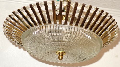 Antik messing kristall - , messing-kristall-glas