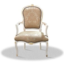 Barock Stuhl gold beige Muster
