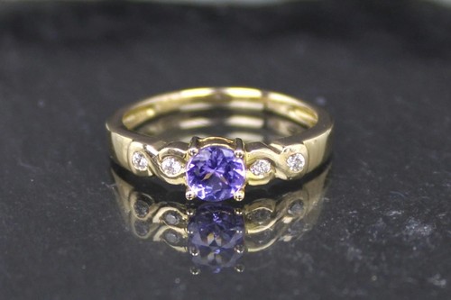 Tansanit diamant goldring - tansanit-diamant,