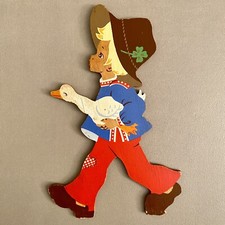 1950er Holz Wandfigur