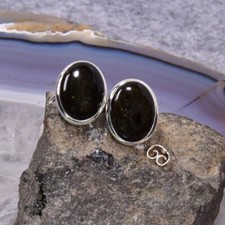 Gold Obsidian Ohrring, 925er