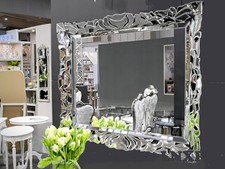 Designer Moderne Wandspiegel Kristallspiegel Glasspiegel 100x80 VERSPIEGELT WOE