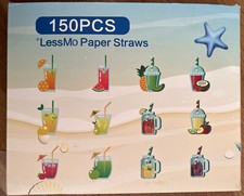 LessMo 150 St. Papiertrinkhalme Trinkhalme Papier Halm Basteln