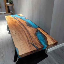Blue Epoxidharz River Table -