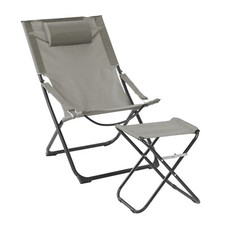 Liegestuhl mit Hocker klappbar