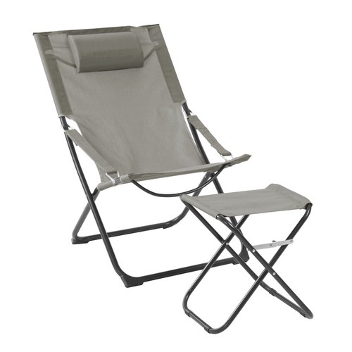 Liegestuhl mit hocker - liegestuhl,