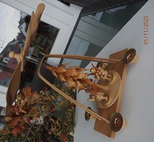 Original Erzgebirge Volkskunst Blank Engel Pyramide H 26cm Flügelrad angesenkelt