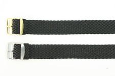 18mm Perlon Nylon Textil Uhrenarmband-Uhrenarmbänder-Strap Schwarz Länge: XS -XL
