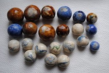 22 alte Bennington,glasierte tonmurmeln,marbles,(M)