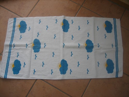 Handtuch weiß mit blauen - weiß,