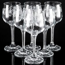 6 Weißweingläser Weingläser Bohemia Diana Blumen weiß 17,5 cm Gläser Second Hand