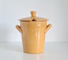Old Höganäs Dose Keramik gelb Handarbeit 60er 70er Schweden
