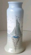Wilhelmsthal/Goebel Vase maritimes Motiv Herst. 1914-1920 Segelboot Höhe 13,5cm 
