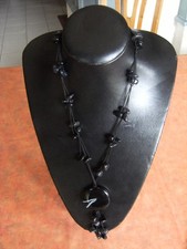Lange schwarze  Achat Kette