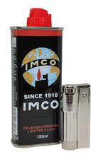 Imco Benzin + Angel Benzinfeuerzeug Austria C, Premium Deluxe Softflamme Outdoor