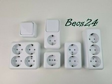 Aufputz Steckdose 2/3/4 Fach Aufputz Schalter Steckdosen AP Innenbereich weiß