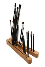 Stiftehalter/Pinselhalter Duo aus Buchenholz - 68 Fächer für Stifte und Pinsel