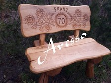 Gartenbank mit Gravur