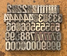 0-9 Zahlen Bleischrift 18mm Bleialphabet Buchstaben Letter Stempel Bleistempel