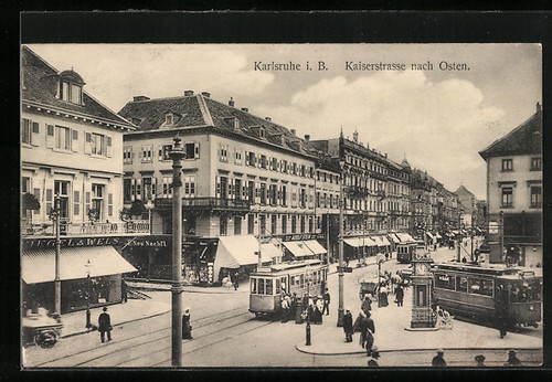 Ansichtskarte karlsruhe b - karlsruhe, i.b