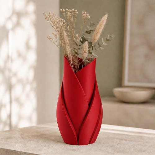 Moderne skulpturale blattvase - moderne,