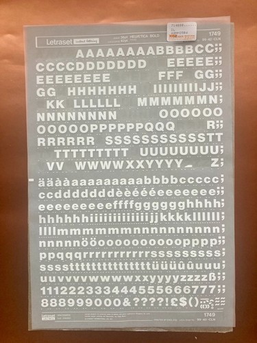 Letraset 1749 helvetica - 1749,