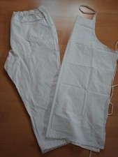 altes 2-tlg Set; Kochhose, Schürze; Arbeits-Berufsbekleidung