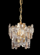 Deckenlampe Deckenleuchte J.T. KALMAR "Palazzo" Kronleuchter Eisglas 60er Jahre