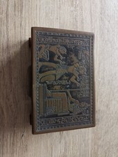 Vintage Zigarettenetui / Schachtel Messing und Holz Ägypten Motiv