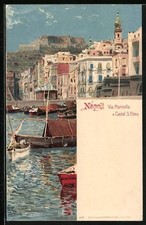 Lithographie Napoli, Via Marinella e Castel S. Elmo 
