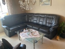 Wohnlandschaft Mellum, Ledergarnitur, Sofa 3-Sitz und 2-Sitz, Sessel, blau