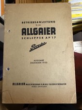 Betriebsanleitung  Allgaier Dieselschlepper AP 17 Porsche